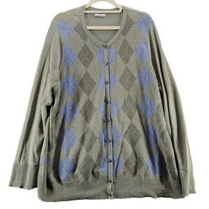 Croft&Barrow Womens Sweater Multi-Color Size Medium Cotton Blend Button Close